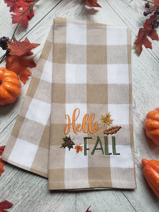 Hello Fall Kitchen Tea Towel