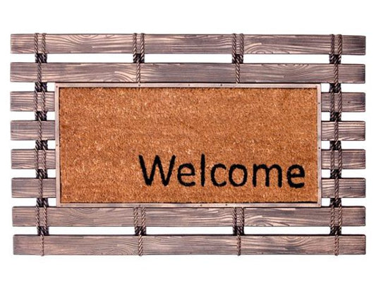 WELCOME RUBBER FENCE WITH ROPE MAT